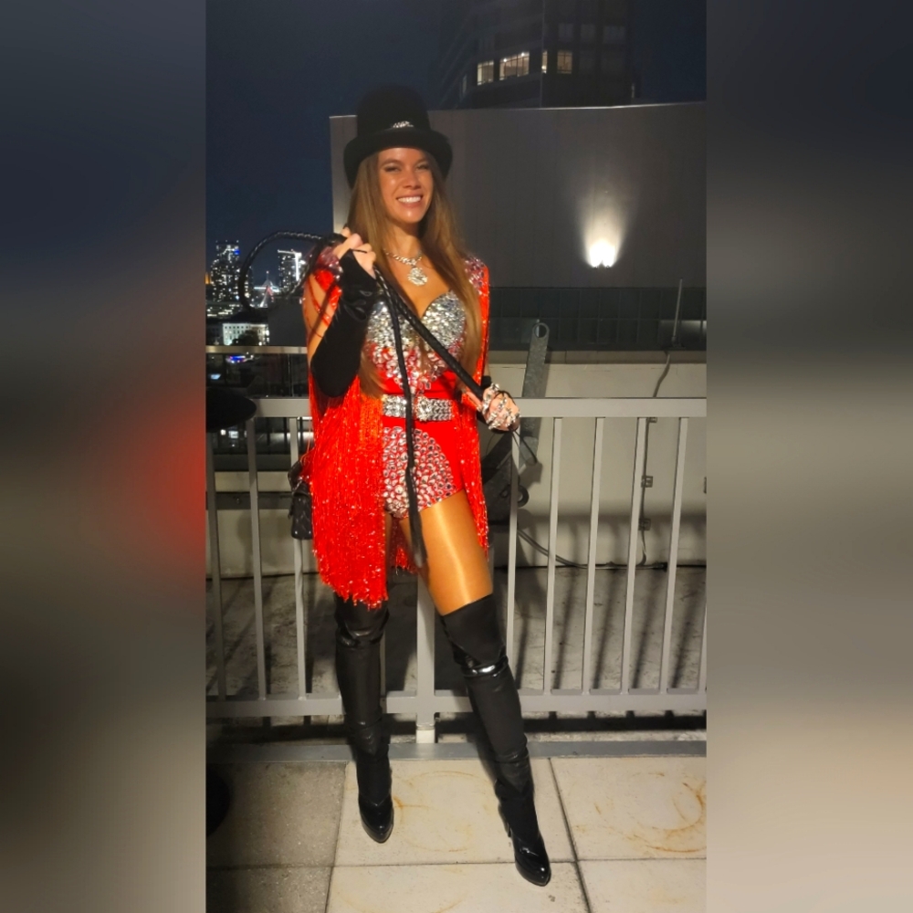 Halloween lion tamer, circus ring runner costume
